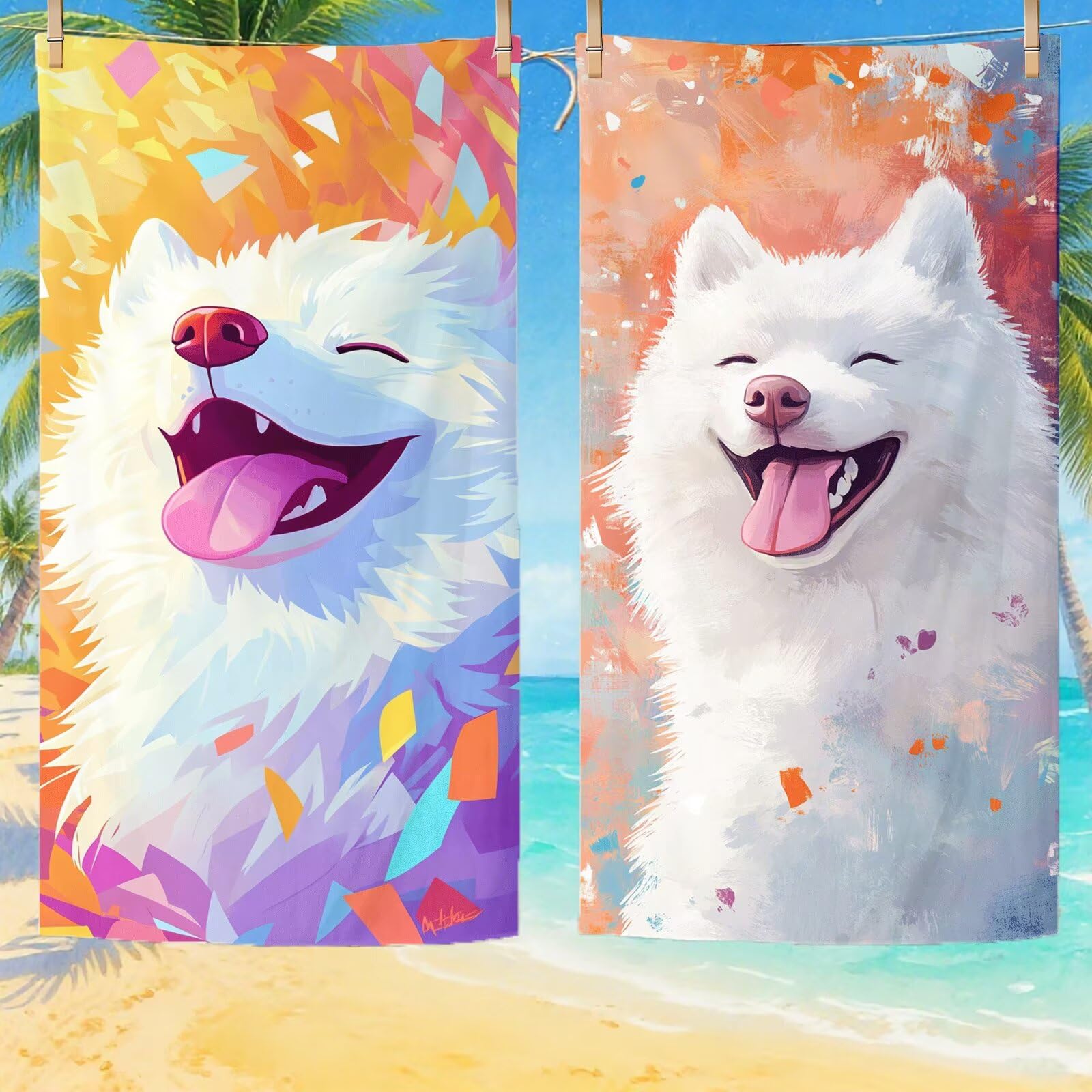Toallas de Playa Microfibra Perro Toalla Playa Grande 100 x 180 cm Mujer Hombre Secado Rápido Absorbente Toallas Gimnasio Suave Sin Arena Toalla Microfibra para Playas Piscina Viajes Camping Q-108