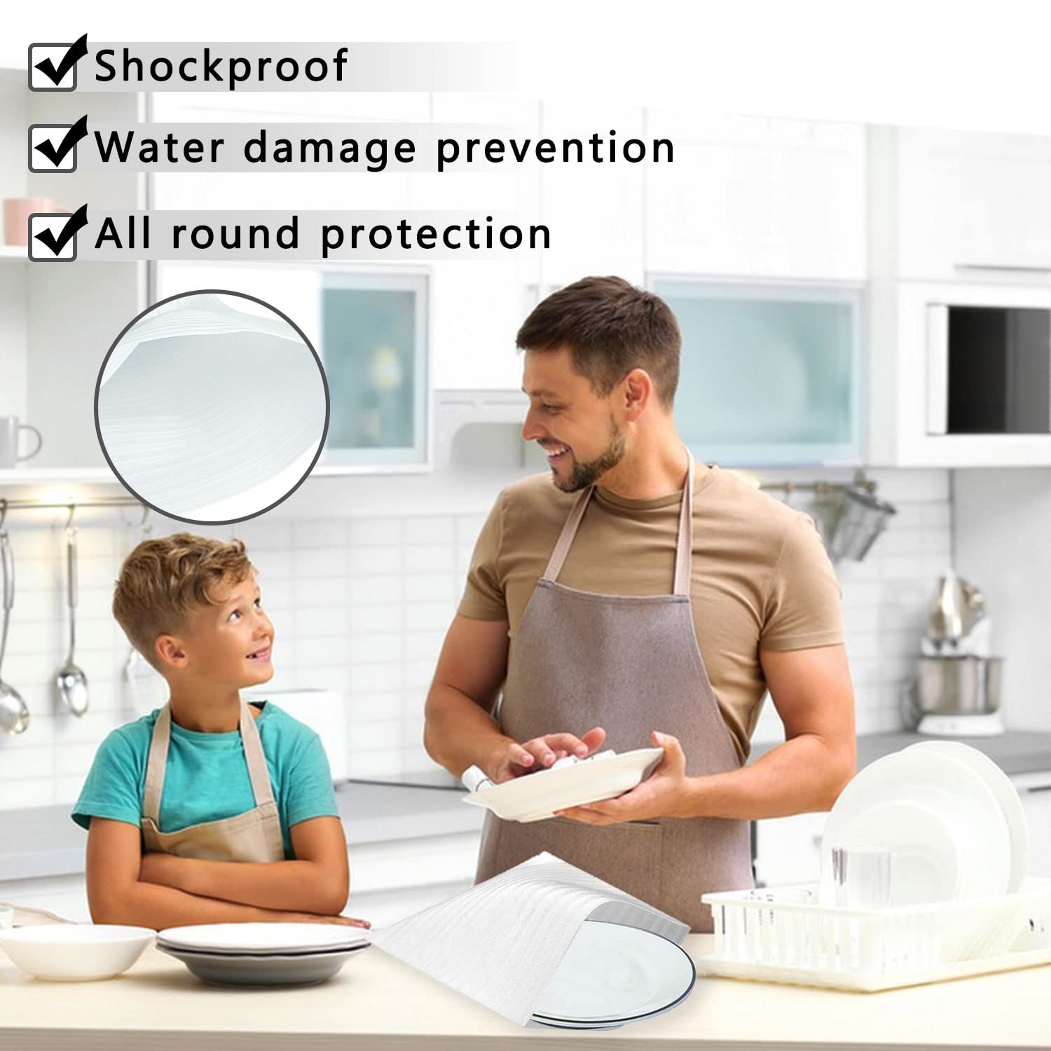Verpackungsmaterial, 100 Stück Schaumstoff Beutel, Weiß, 300 x 300 x 1 mm, Umzug Verpackungsmaterial, Wiederverwendbar, Geeignet für Glas, Möbel, Keramik