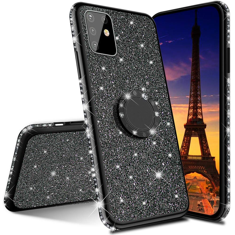 LEMAXELERS Galaxy Note 10 Lite Case Glitter Bling Diamond TPU Soft  Shock-Absorption Protective with 360 Rotating Ring Stand Holder Case for  Samsung