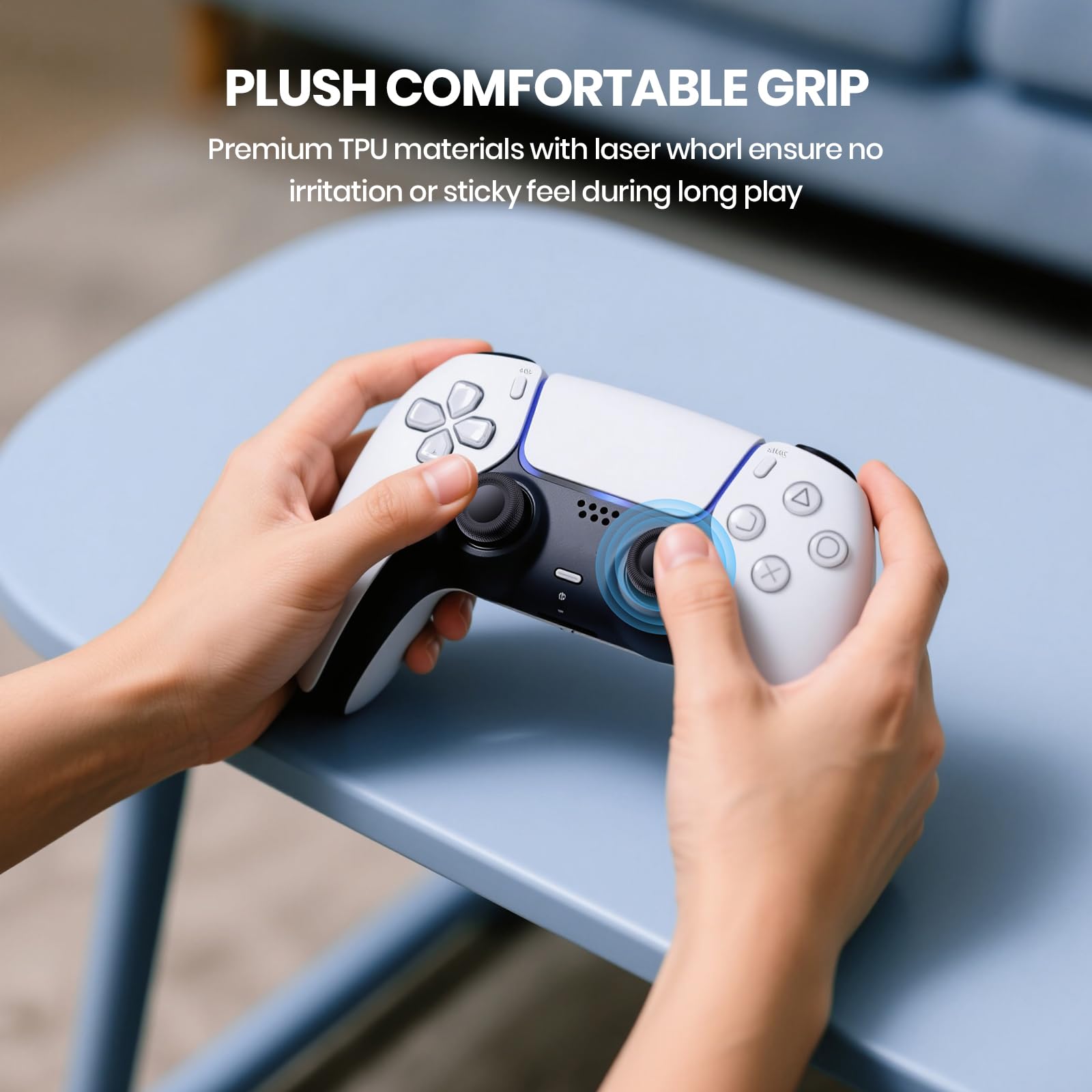 NEWDERY Wymienne nakładki na joysticki do kontrolerów PS5/PS4 | Zestaw wymiennych nakładek na kciuki, antypoślizgowe, kompatybilne z kontrolerami PS5/PS4, czarne, 6 sztuk