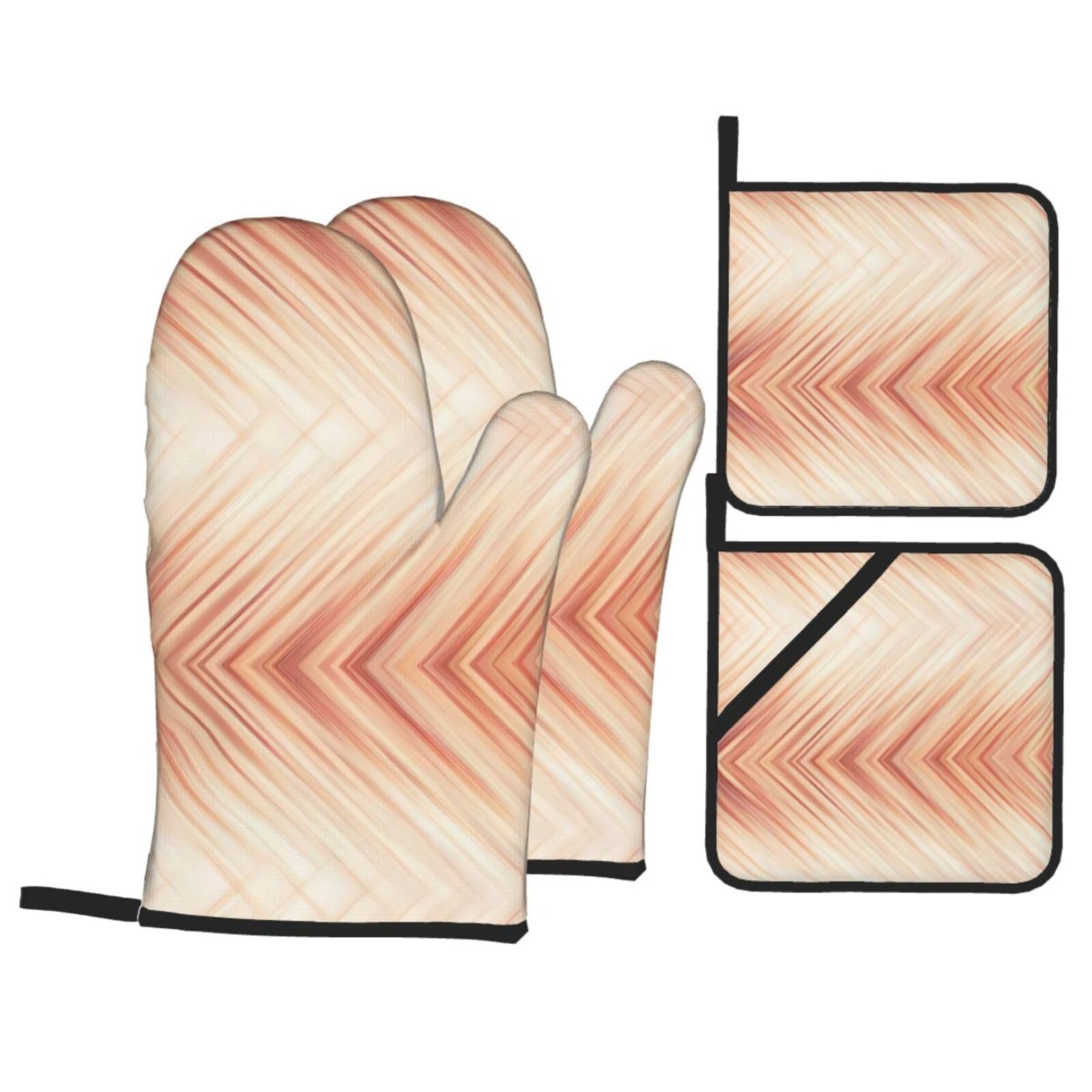 HJFCZH Abstract Art Prints Kitchen Throw Set: Durable Oven Layers with Waterproof Polyester – 4 Piece Heat Protection System