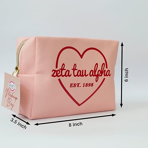 Miniatura 2 de Sorority Shop Alpha Chi Omega - Bolsa de maquillaje multiusos de piel sintética, resistente al agua, bolsa de viaje de maquillaje con diseño con