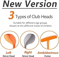 Vista 2 de iPlay, iLearn - Juego de juguetes de golf para niños con cabezal izquierdo y derecho, juguete deportivo para niños de 3 a 5 años, juego de golf