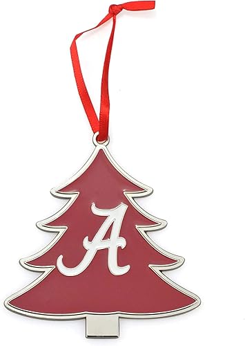 Alabama Crimson Tide Script A Tree Shaped Metal Christmas Ornament