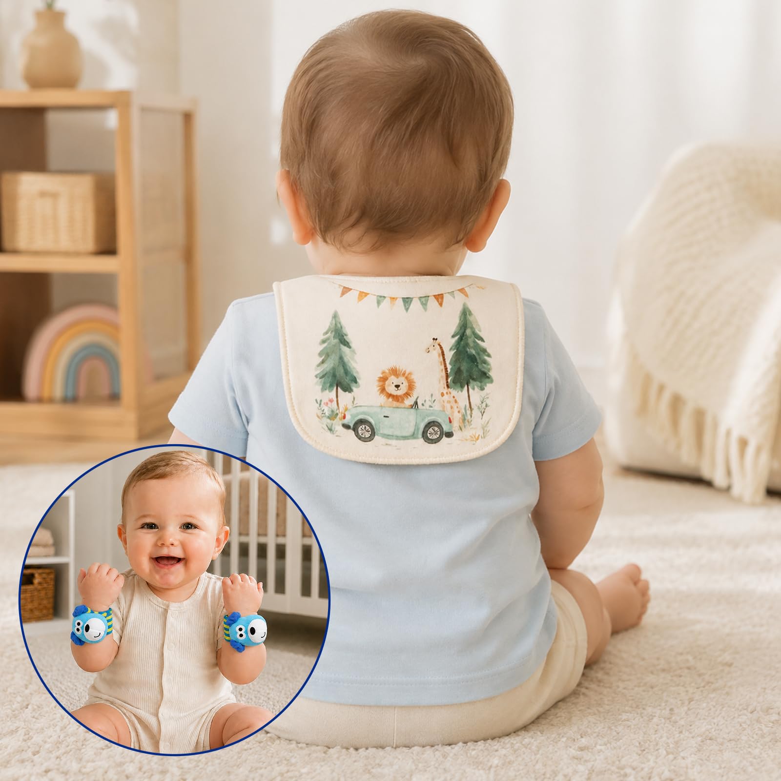 Regalo para recién nacidos, set de regalo para niños/niñas, azul