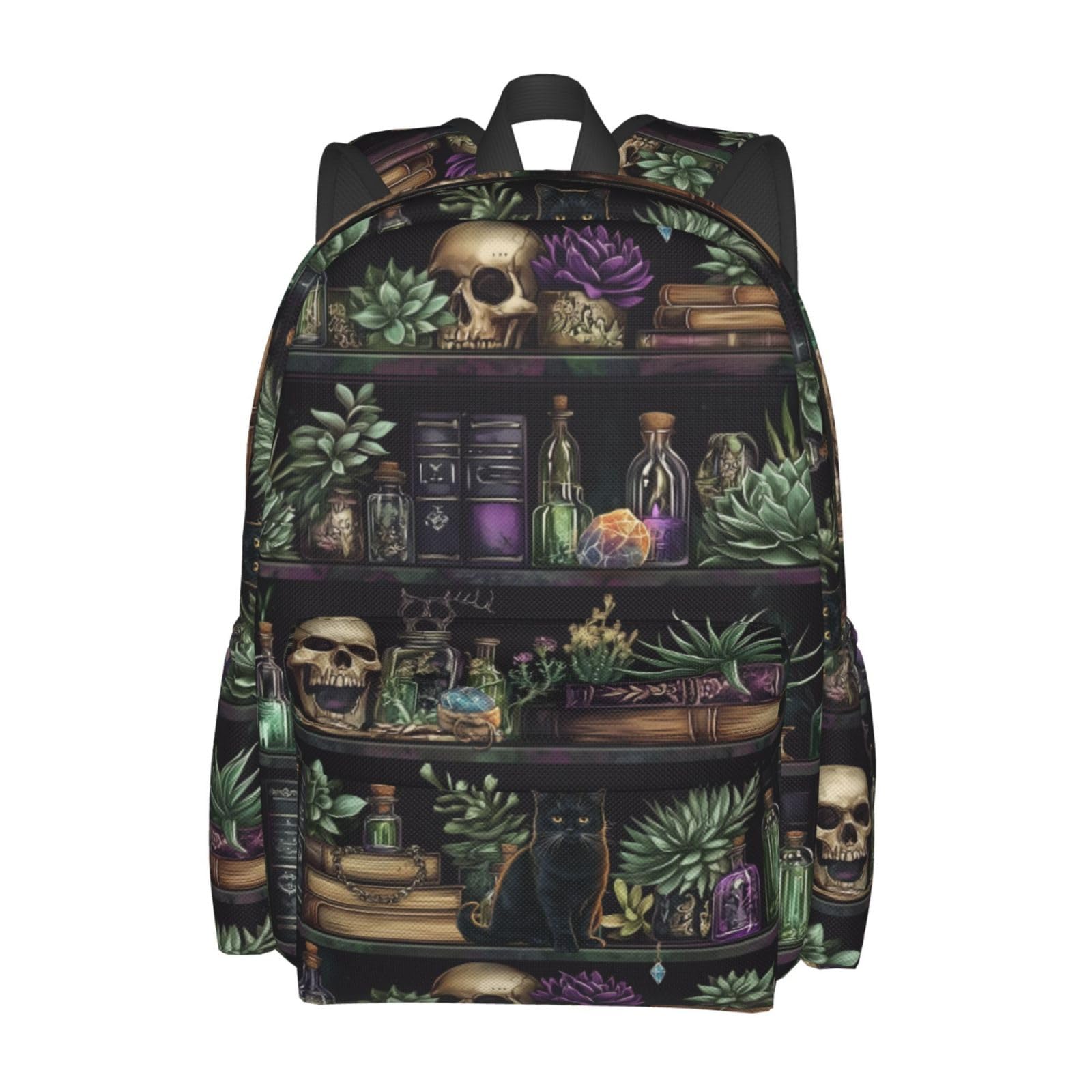 famliihw Skull Cat Backpack Laptop Backpacks Multipurpose Daypack For Men Women Travel Hiking