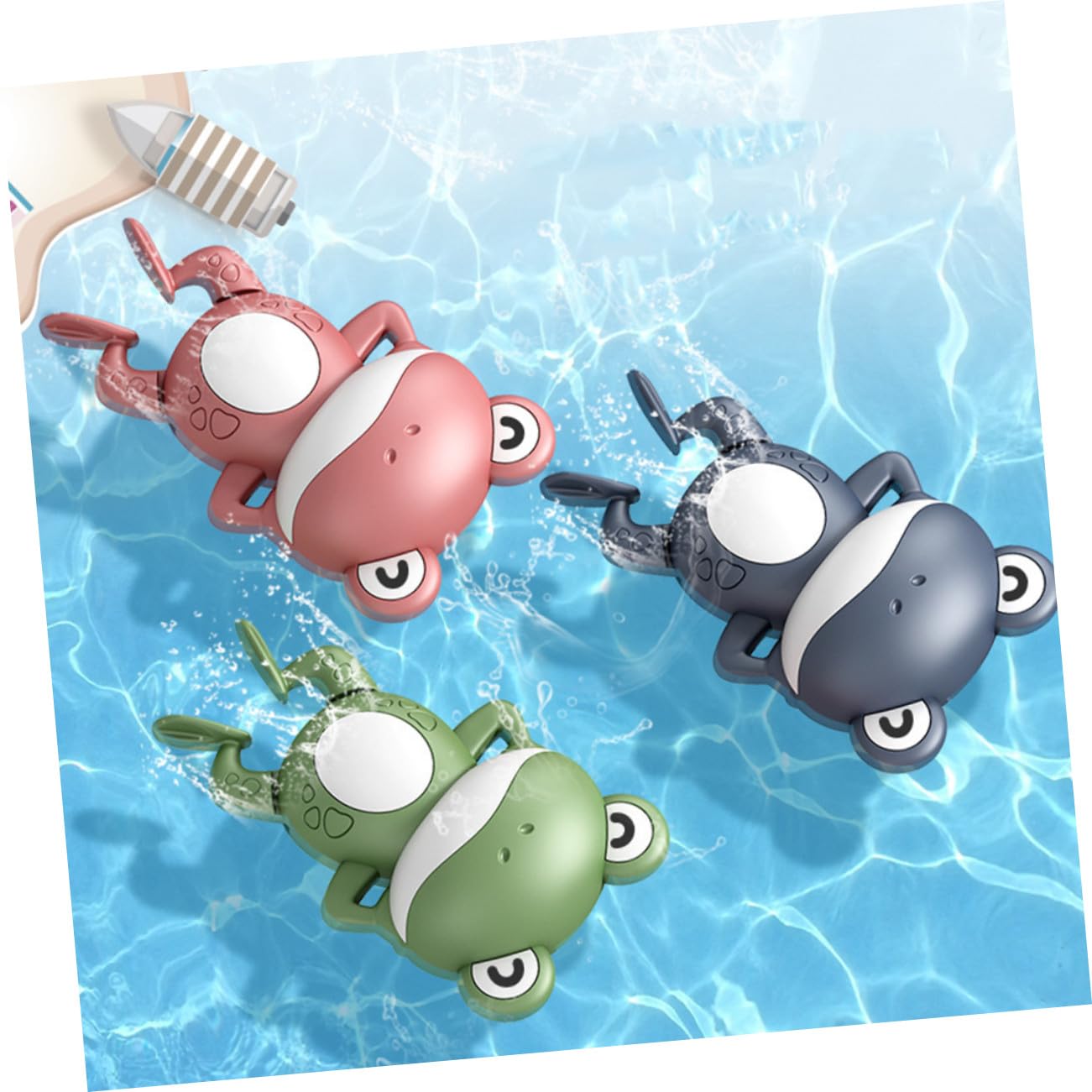 Jouets de Bain Grenouille à Remonter en Plastique, Lot de 3