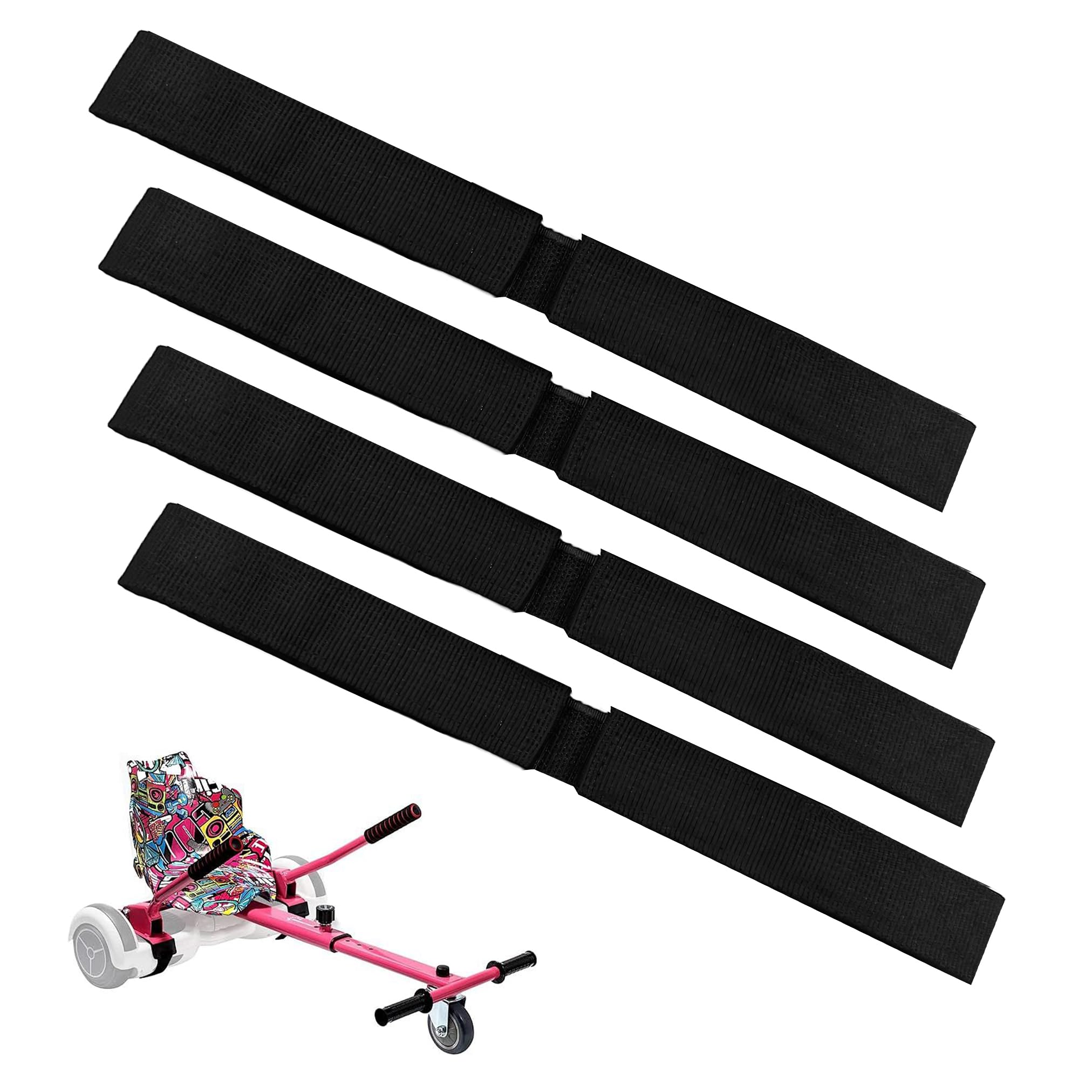 4 Hoverboard Kart Straps with Heavy Duty Buckle Adjustable Go Kart Seat