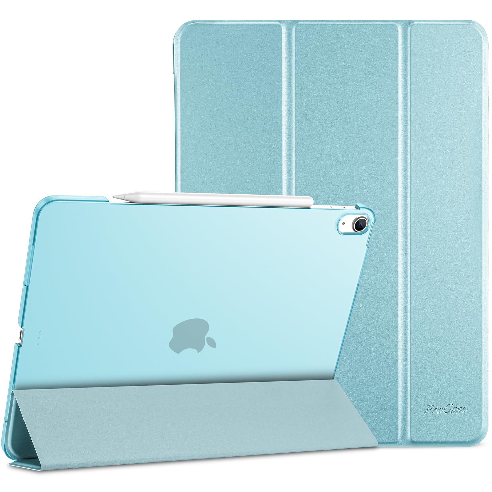 ProCase iPad Air 13" M2 2024 (A2898 A2899 A2900) Case Slim Shockproof Trifold Stand Smart Cover - Aqua