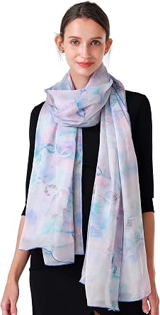 High-end Womens Fashion Silk Long Scarf Chiffon or Georgette Fabric, 100% Mulberry Silk Scarf