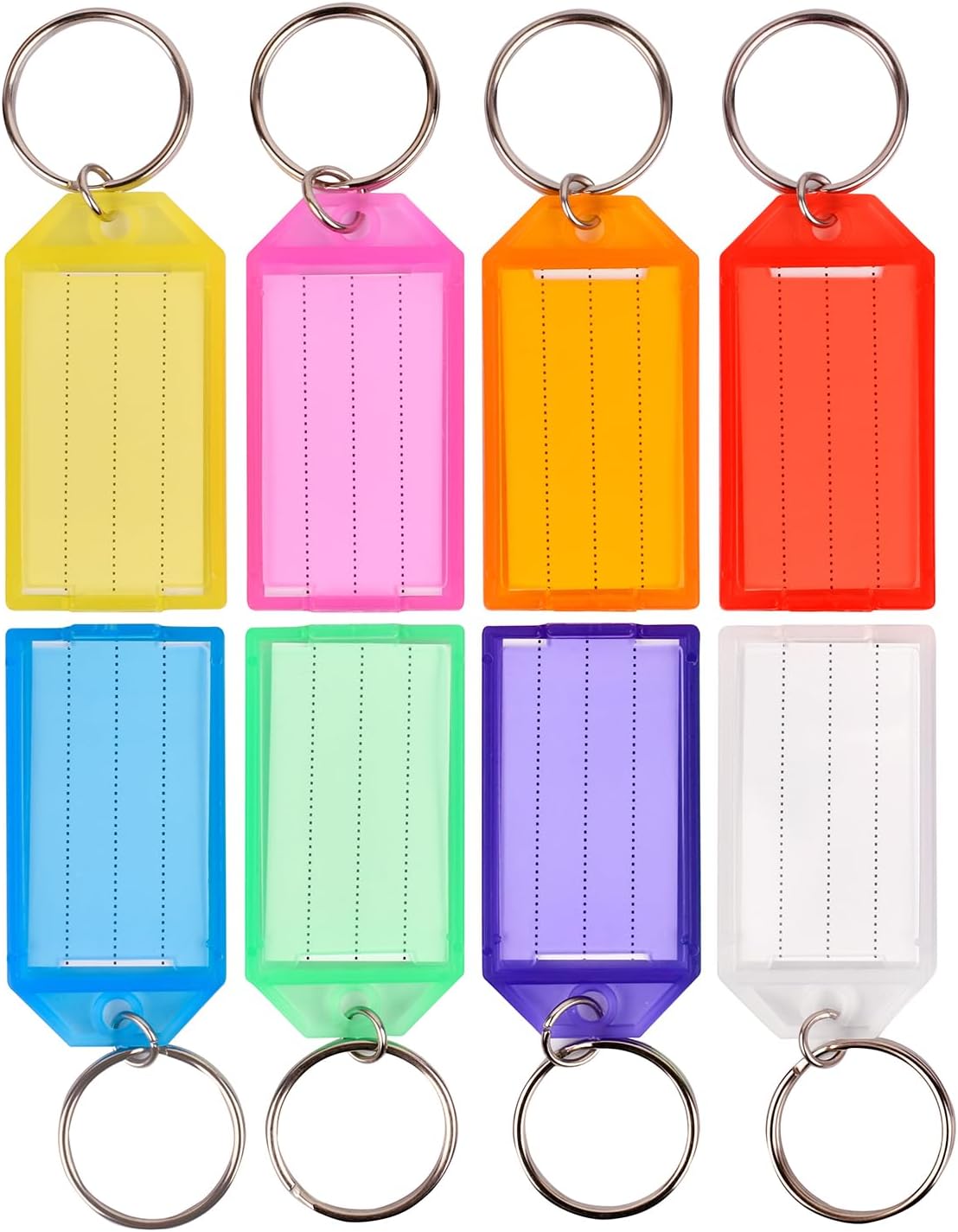 Simetufy 100 Pcs Plastic Key Tags with Labels, Key Labels