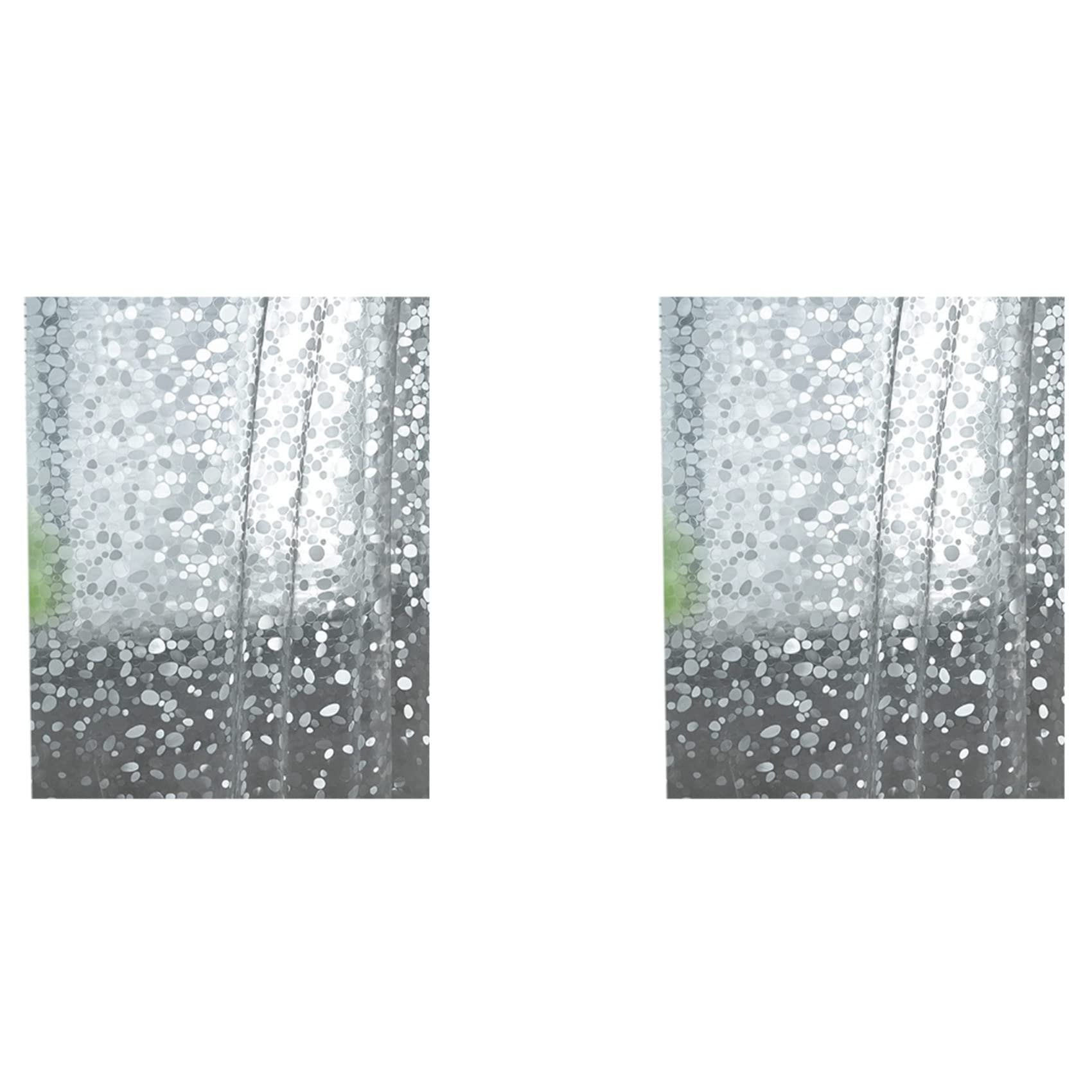 Hndhbfgrt 2X Transparent Shower Curtain Lining, Pebble Pattern Plastic Bathroom Shower Curtain