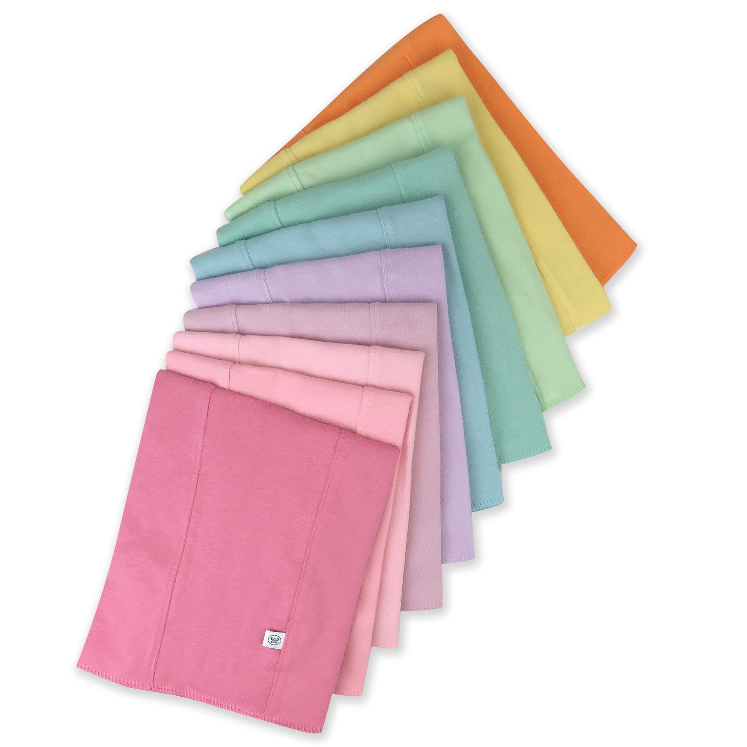 Chiffons de rotin en coton biologique rose arc-en-ciel - Lot de 10