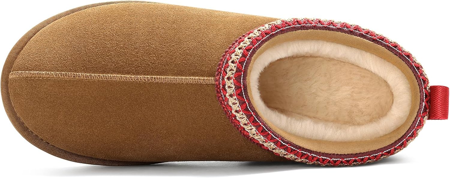 Evshine Women’s Genuine Suede Slippers, Fuzzy Warm House Shoes for Indoor Outdoor, Great Gift for Winter Comfort - Image 5