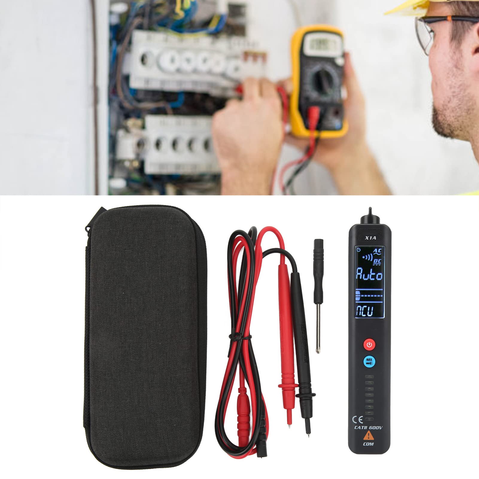 Multimetr HaloVerde typu piórkowego 500 V AC/DC 20 MΩ Pomiar rezystancji Inteligentny automatyczny tester napięcia i rezystancji dla profesjonalnego elektryka i domowego