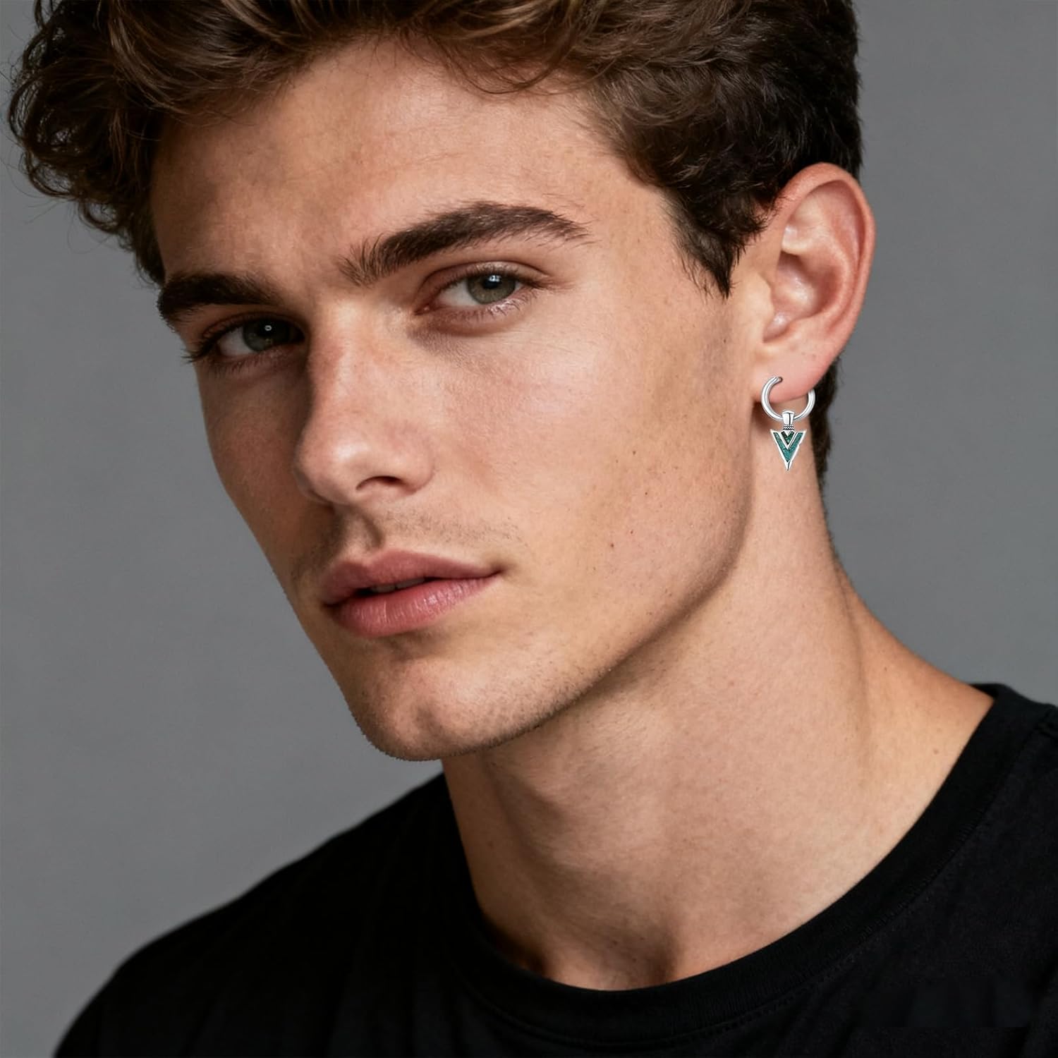 Sword/Dagger/Axe/Raven/Arrowhead Dangle Earrings for Men Women 925 Sterling Silver Turquoise Malachite Oxidized Earrings Punk Jewelry Gothic Halloween Christmas Gifts - Image 3