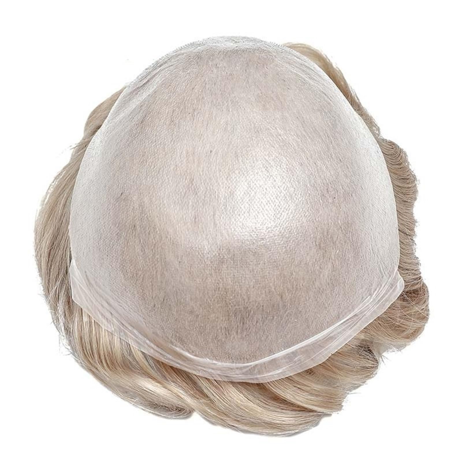 Tupé de pelo para hombres Prótesis capilar indetectable con base sin nudos del sistema de cabello humano piel ultrafina for hombres Sistema de cabello para hombres(7x10)