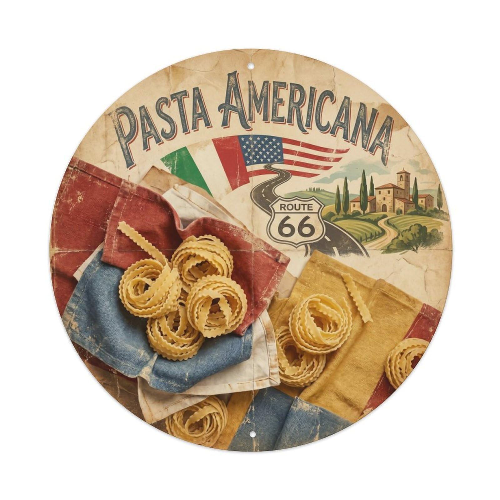 Restaurant Cuisine Pasta Americana Italy Travel Metal Tin Sign