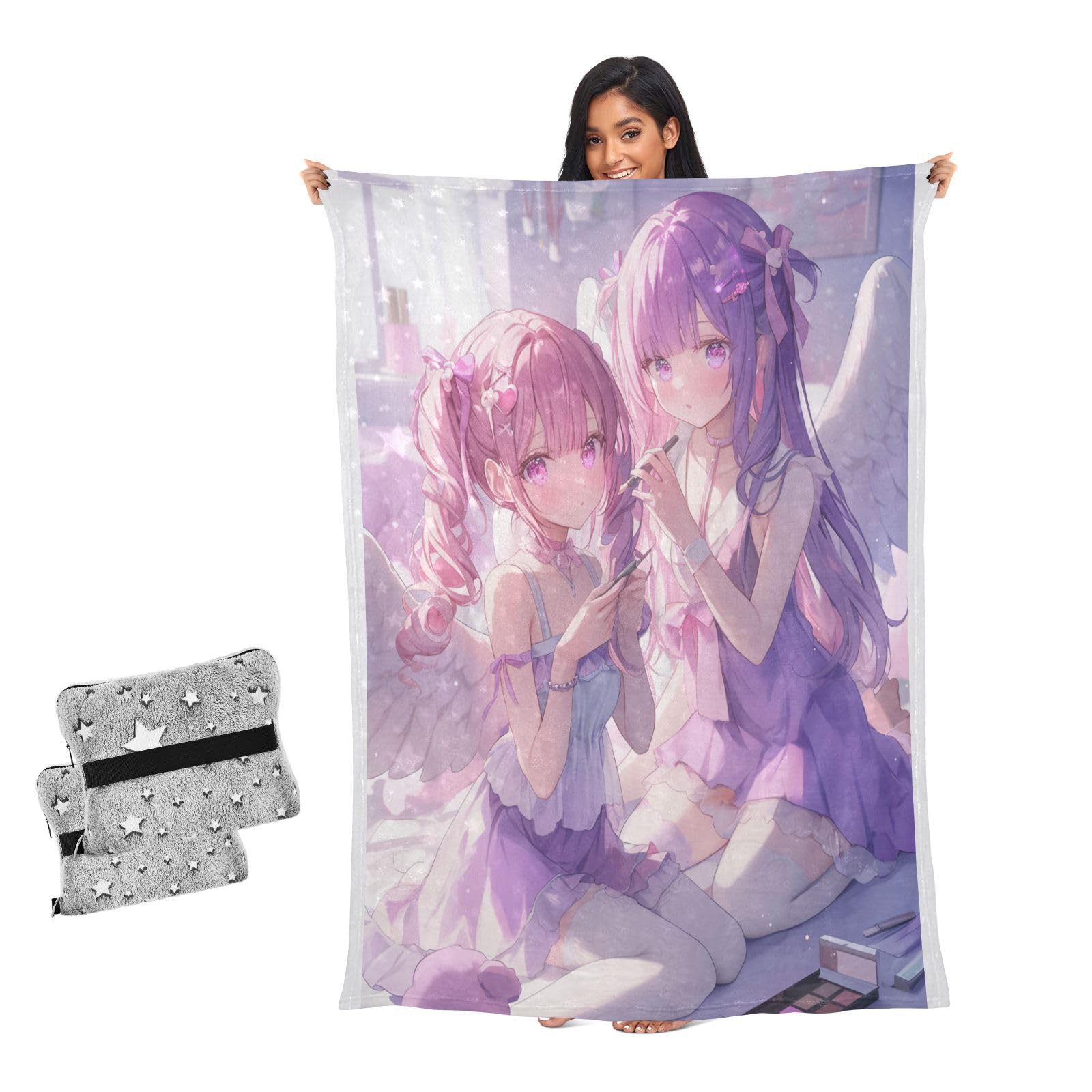 Couverture douce violette idée cadeau de bureau originale pour hommes et femmes