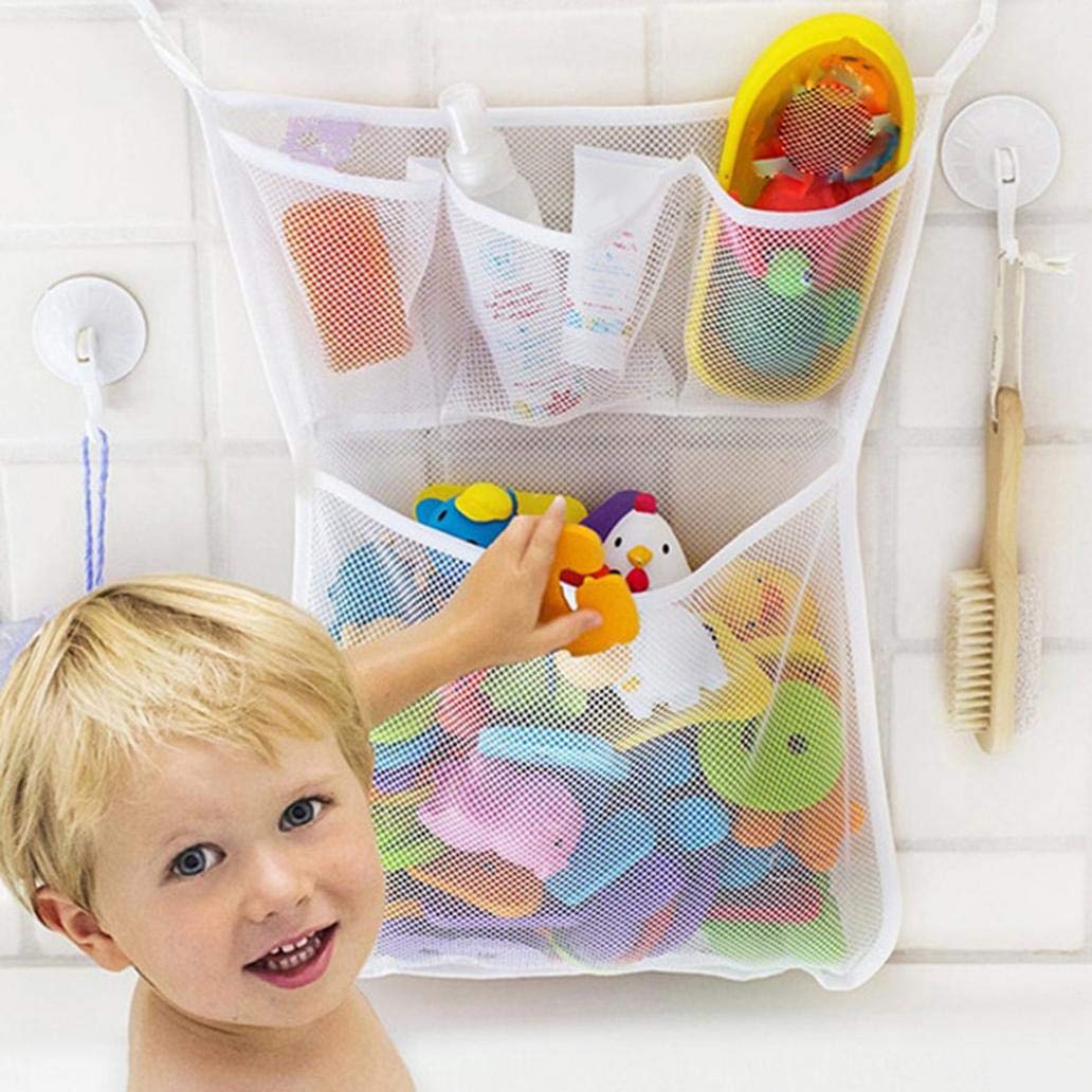Gilroy Bath Toy Organizer - Quick Dry Bathtub Mesh Net Storage Bag - Baby Toy Tidy Suction Net