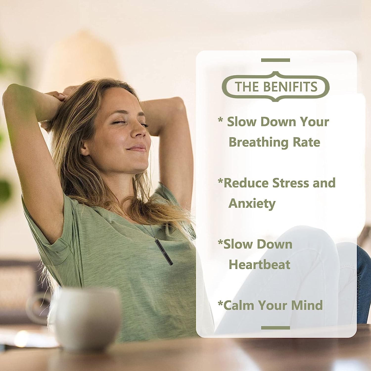 Dzxin Collar de Respiración, Collar de Aliviar Ansiedad, Collar para Dejar de Fumar, Collar de Respiración Profunda para ejercicios de respiración,meditación y relajación