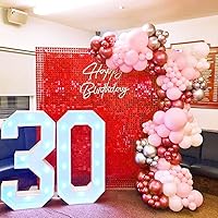 Vista 120 de 36 Panels Giltter Wall Backdrop Pink Shimmer Wall Backdrop for Party Wedding Birthday Engagement Bachelorette Parties Anniversary Decoration