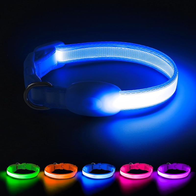 Coleira LED ajustável para cães pequenos VIZPET XS com carregamento USB