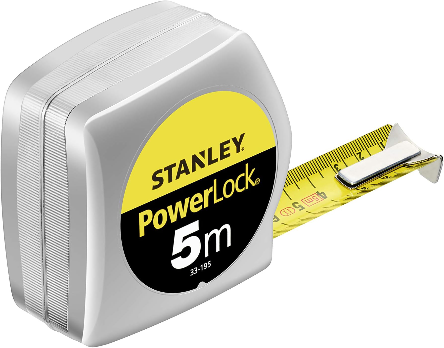 Mètre Ruban Stanley Powerlock Classic 3 M X 12,7 Mm - Boîtier Métal Ultra-Résistant, Blocage & Retour Auto