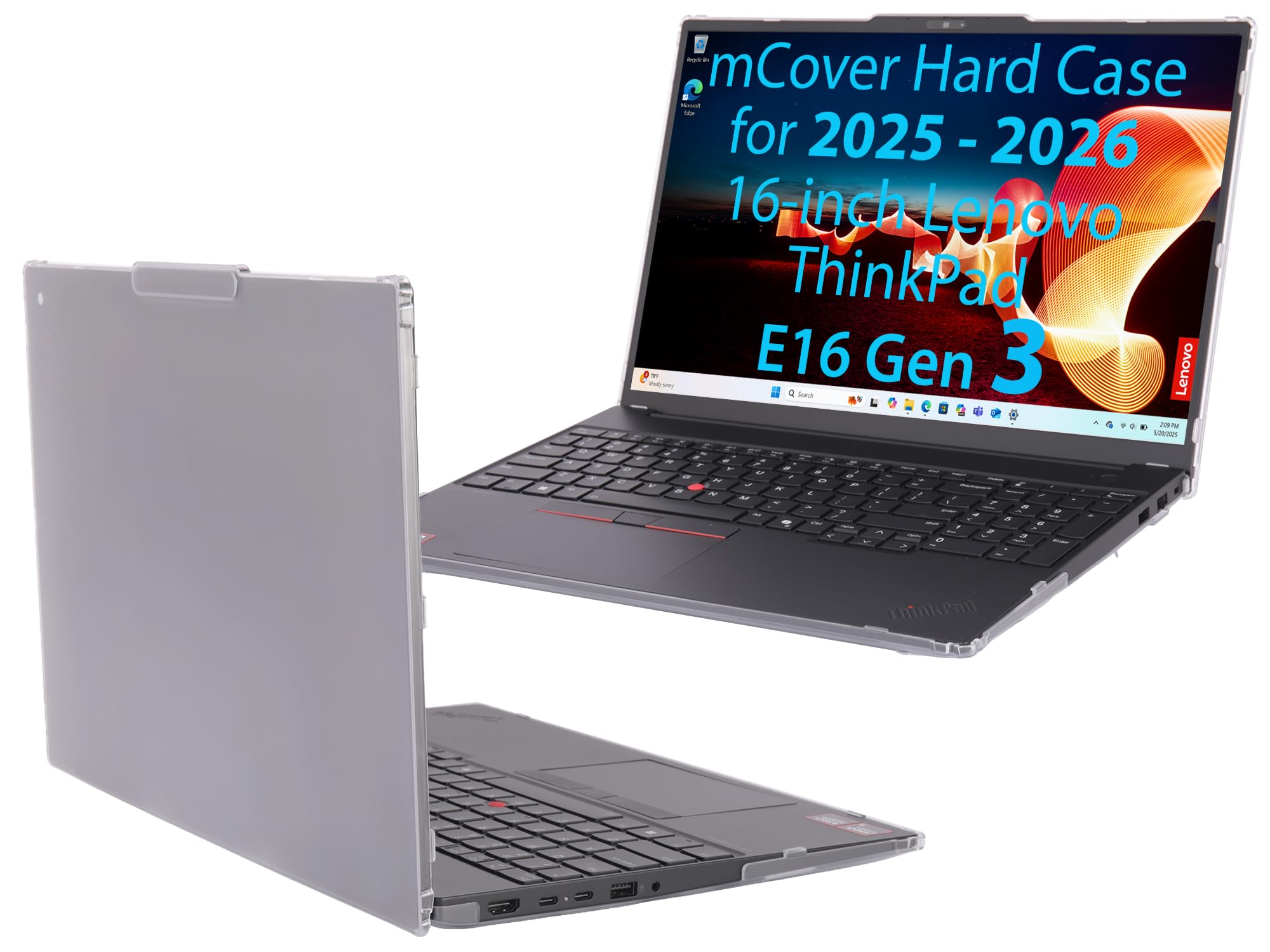 mCover case ONLY Compatible for 2025-2026 16" Lenovo ThinkPad E16 Gen 3 Series Windows Notebook Computers (NOT Fitting Any Other Lenovo Models)- Clear