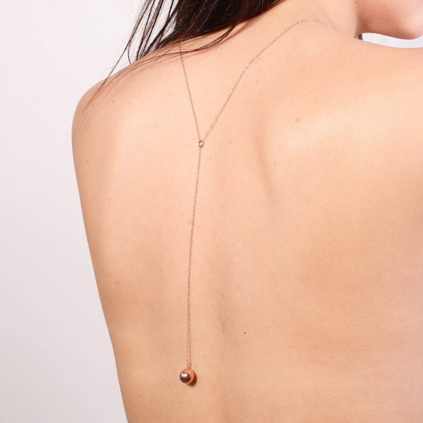 Back Necklace,Bridal Jewelry,Y Lariat 