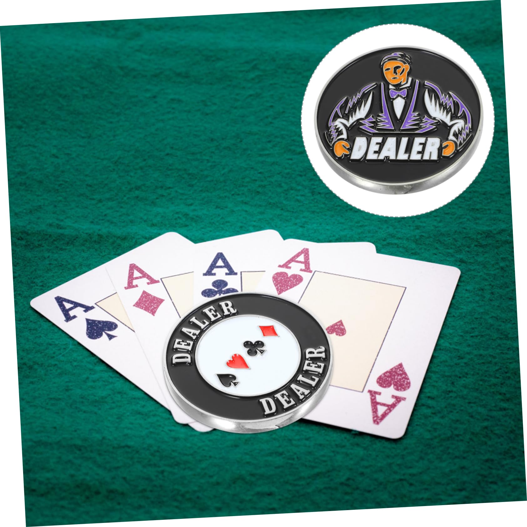 KOMBIUDA Dealer Button for Poker Guard Marker for Game Counting Novelty Poker Supplies for Parties and Poker Night