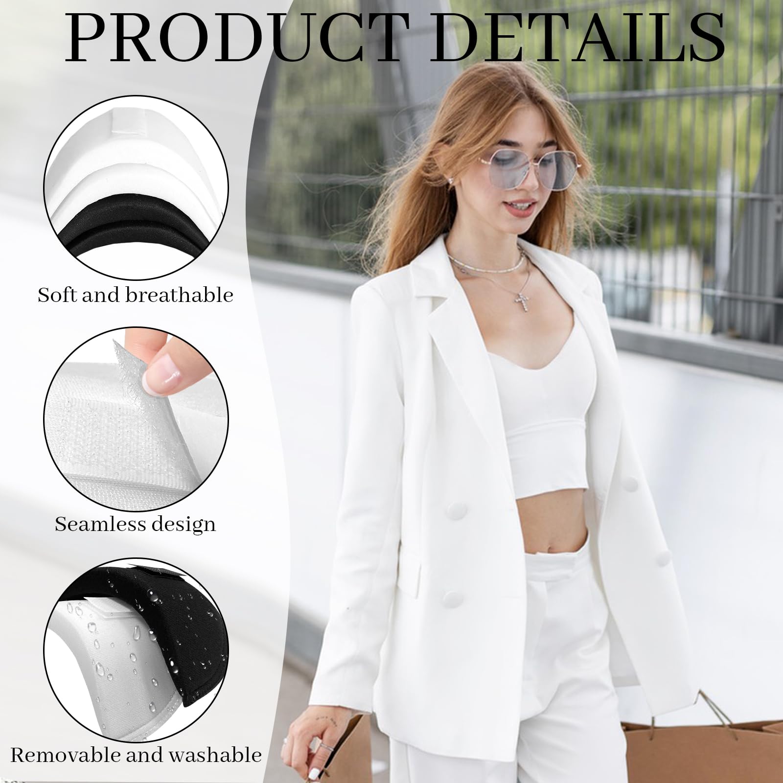 Épaulettes En Mousse Flying Pottery – 4 Paires (noir & Blanc) | Ajustables, Amovibles | Pour Vestes, Chemises, Blazers Homme/femme