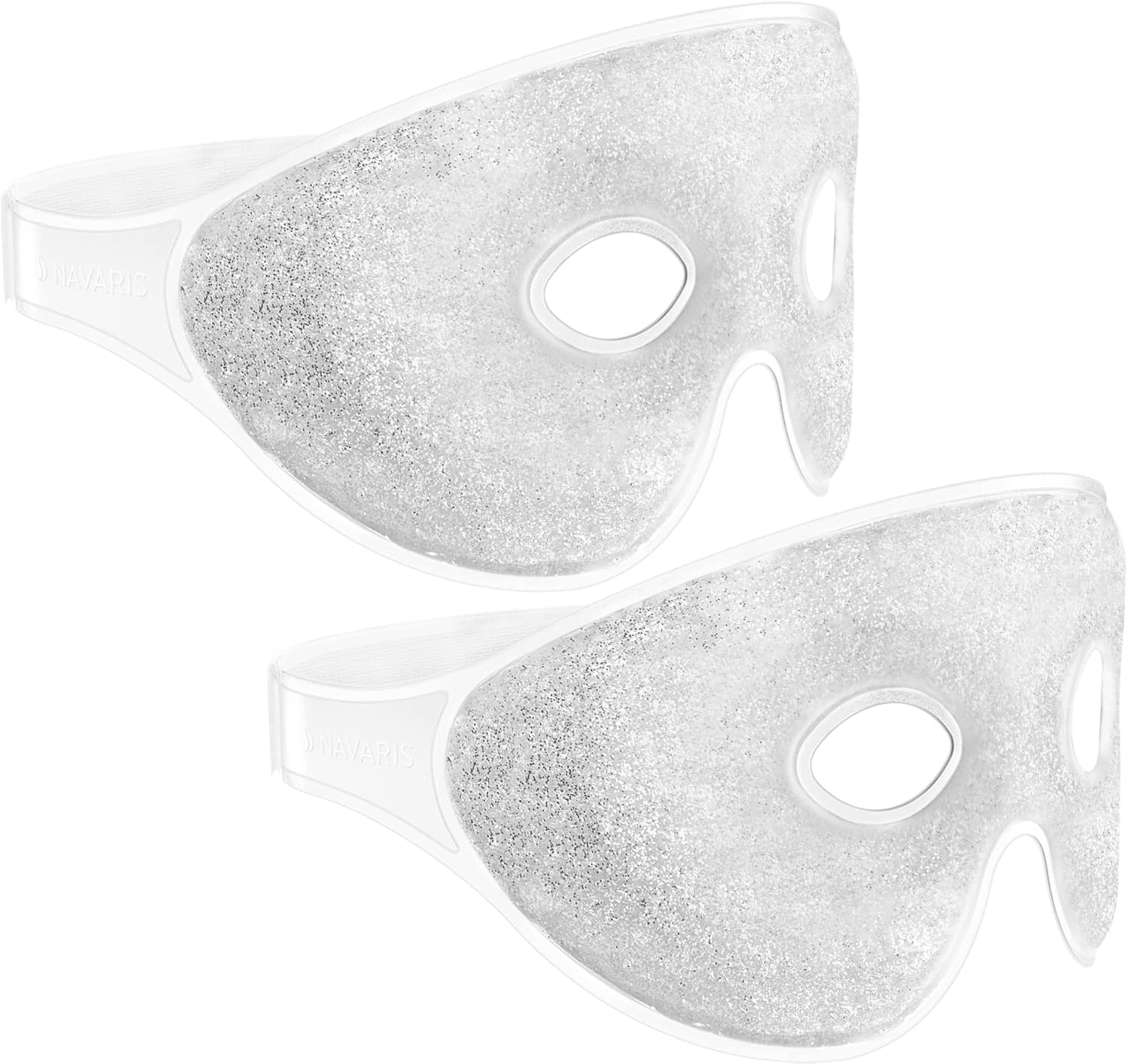 Navaris gel oogmaskers – Set van 2 herbruikbare maskers met glittereffect – 2x hot & cold oogmasker – Verkoelend of verwarmend voor de ogen