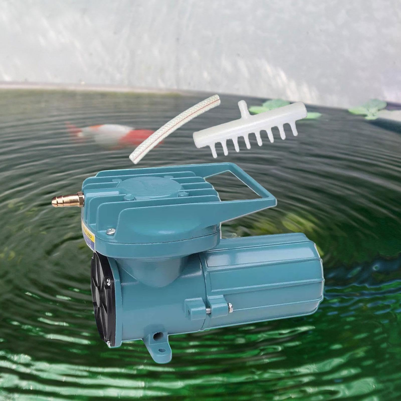 Fenteer Pompa d'Aria per Acquario DC 12V Aeratore per in Metallo, Multiuso Portatile, Strumento, Pompa d'Aria per Acquario Pompa d'Aria per, 12 V 60 W, 220x110x136 mm