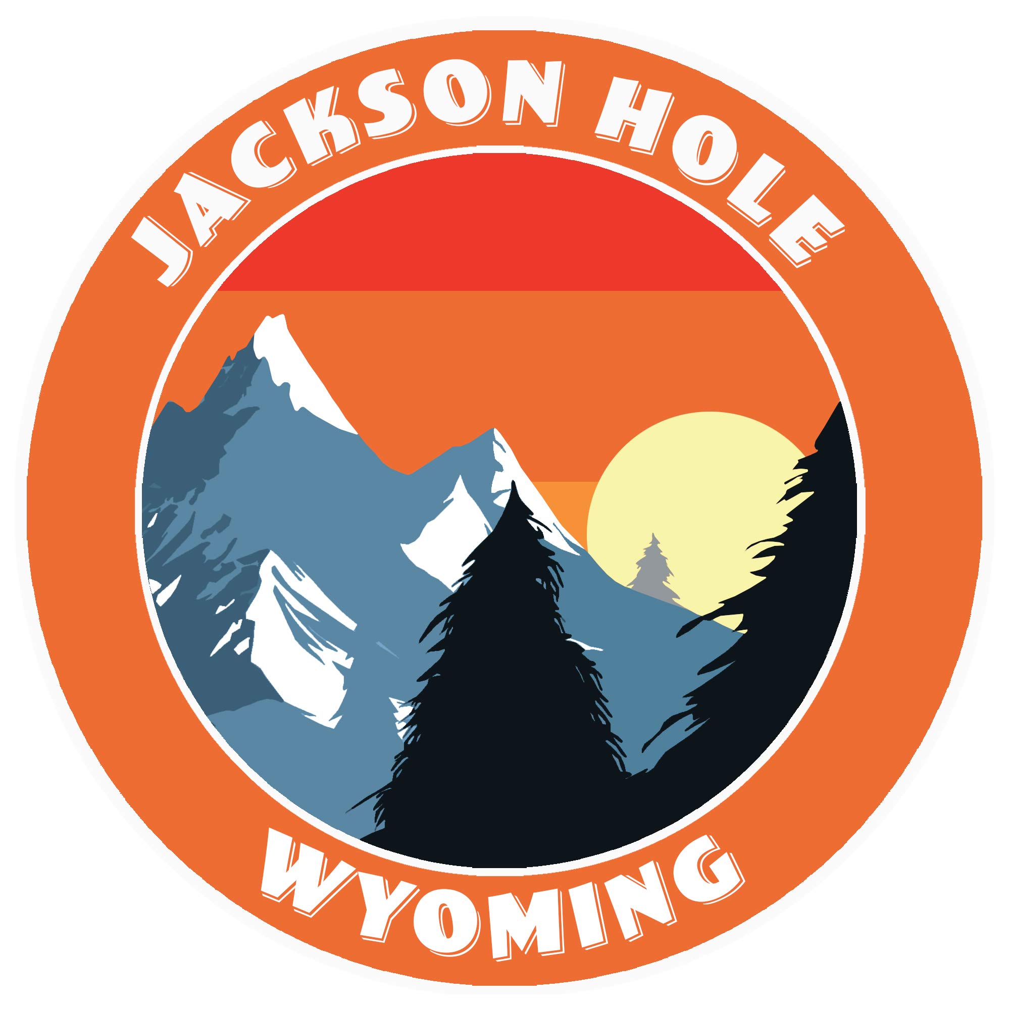 Jackson Hole, Wyoming Decorative Car Truck Decal Window Sticker Vinyl Die-Cut Wildlife Travel Adventure Vacation Tourist Souvenir
