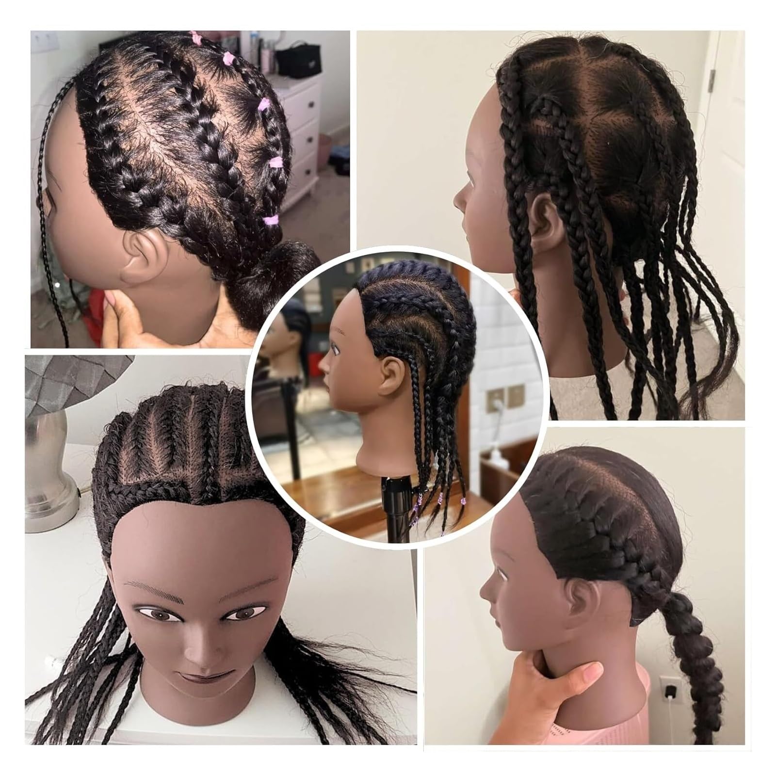 Schaufensterpuppenkopf mit Haaren | For Flechten 16-Zoll-Übungs-Haar-Mannequin-Kopf for Haarstyling-Traning-Männchen-Puppe