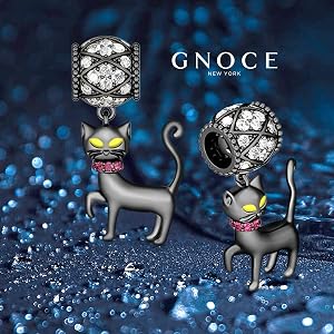 Gnoce Sterling Silver Cat Charm Pendant - Fits Bracelets & Necklaces - Dangle Charm For Women & Girls - View #10
