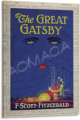 Miniatura 1 de Printable Book Cover of The Great Gatsby by F. Scott Fitzgerald Poster Print Book Cover Art Literary Canvas Painting Wall Art Poster for Bedroom