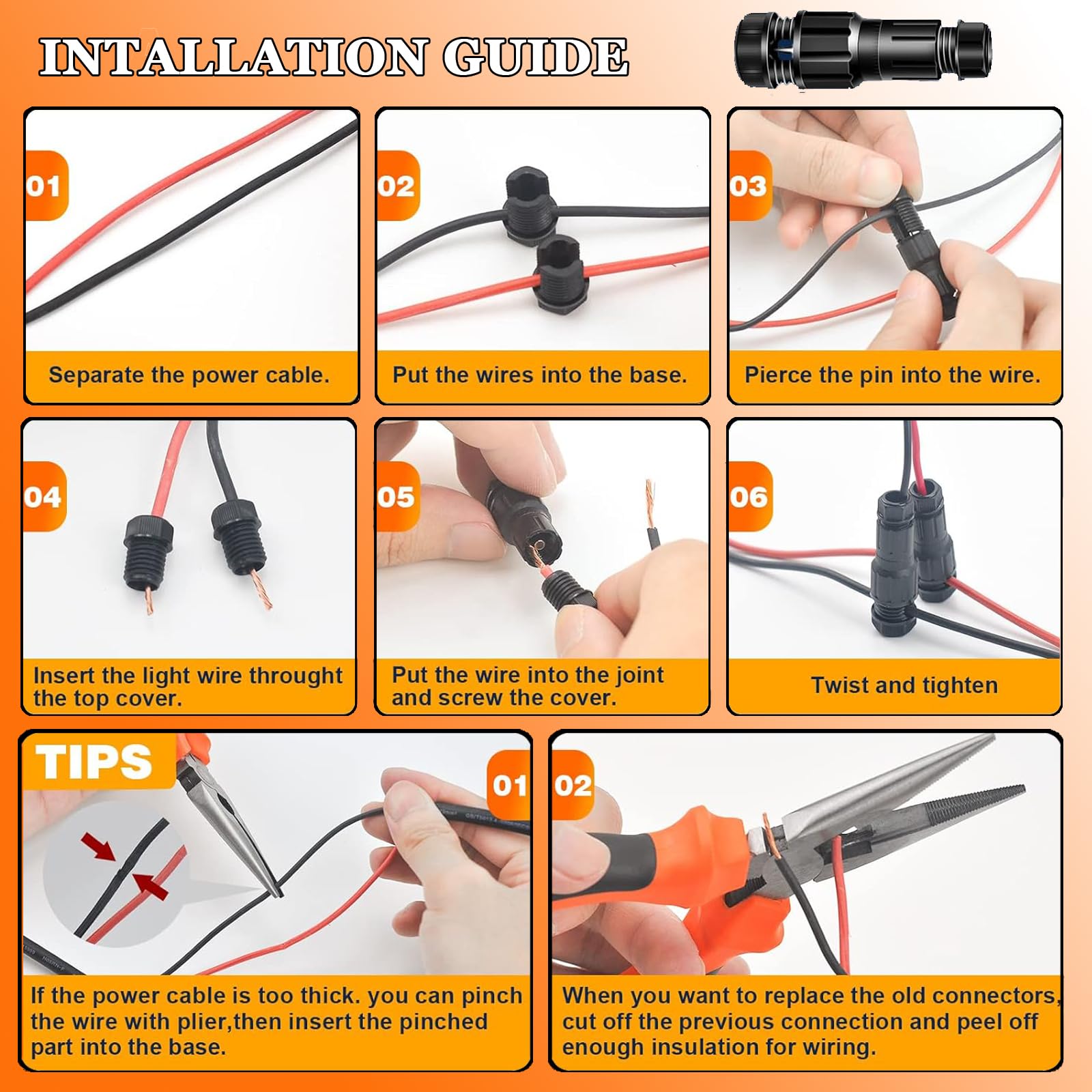 16 Pack of Low Voltage Wire Connectors 12-16 Gauge Landscape Lighting Cable Connectors for Landscape Path Lights Outdoor Lighting - Image 3