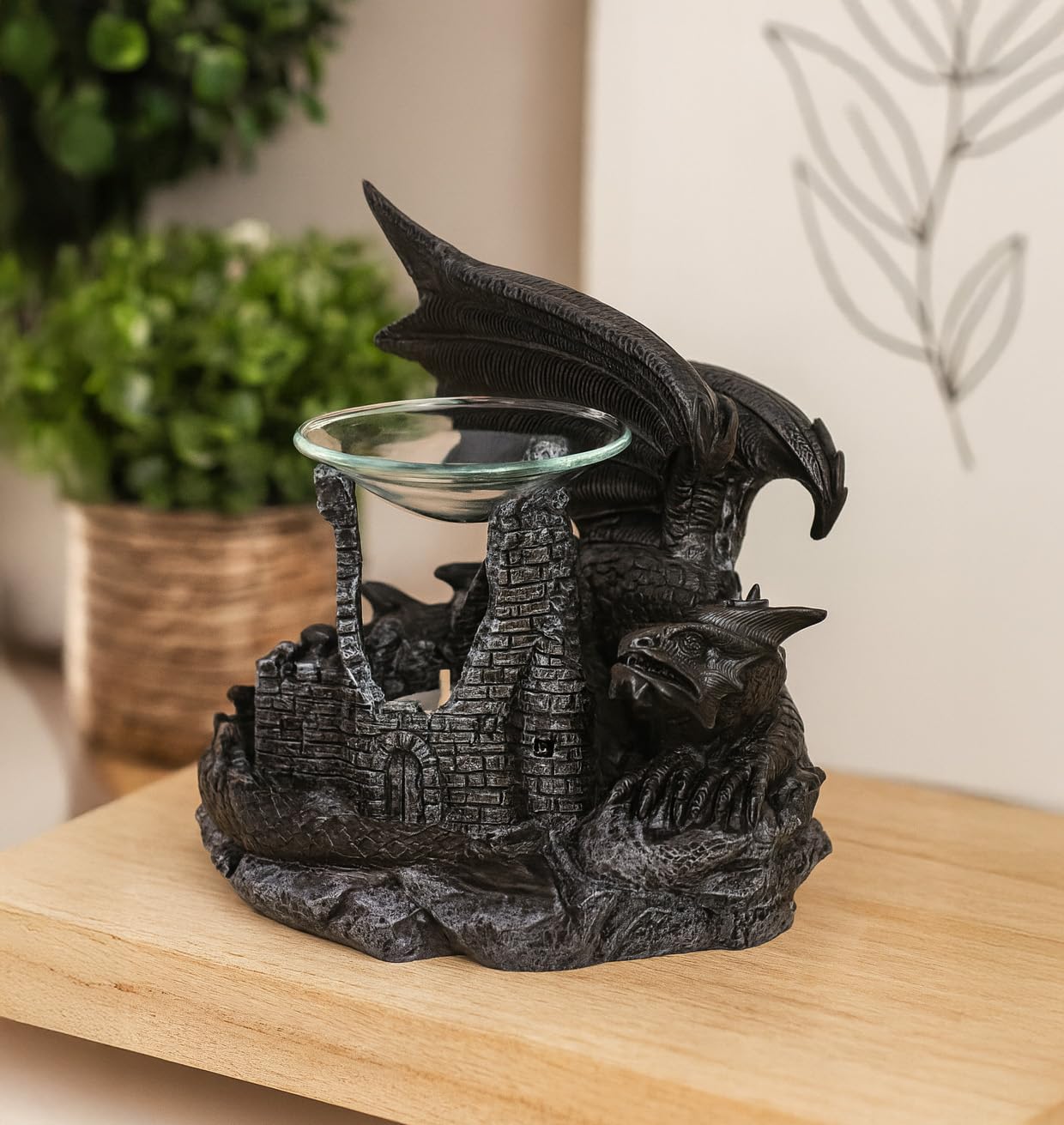 Bougeoir Gothique Dragon Noir Accessoires Décorations Gothiques