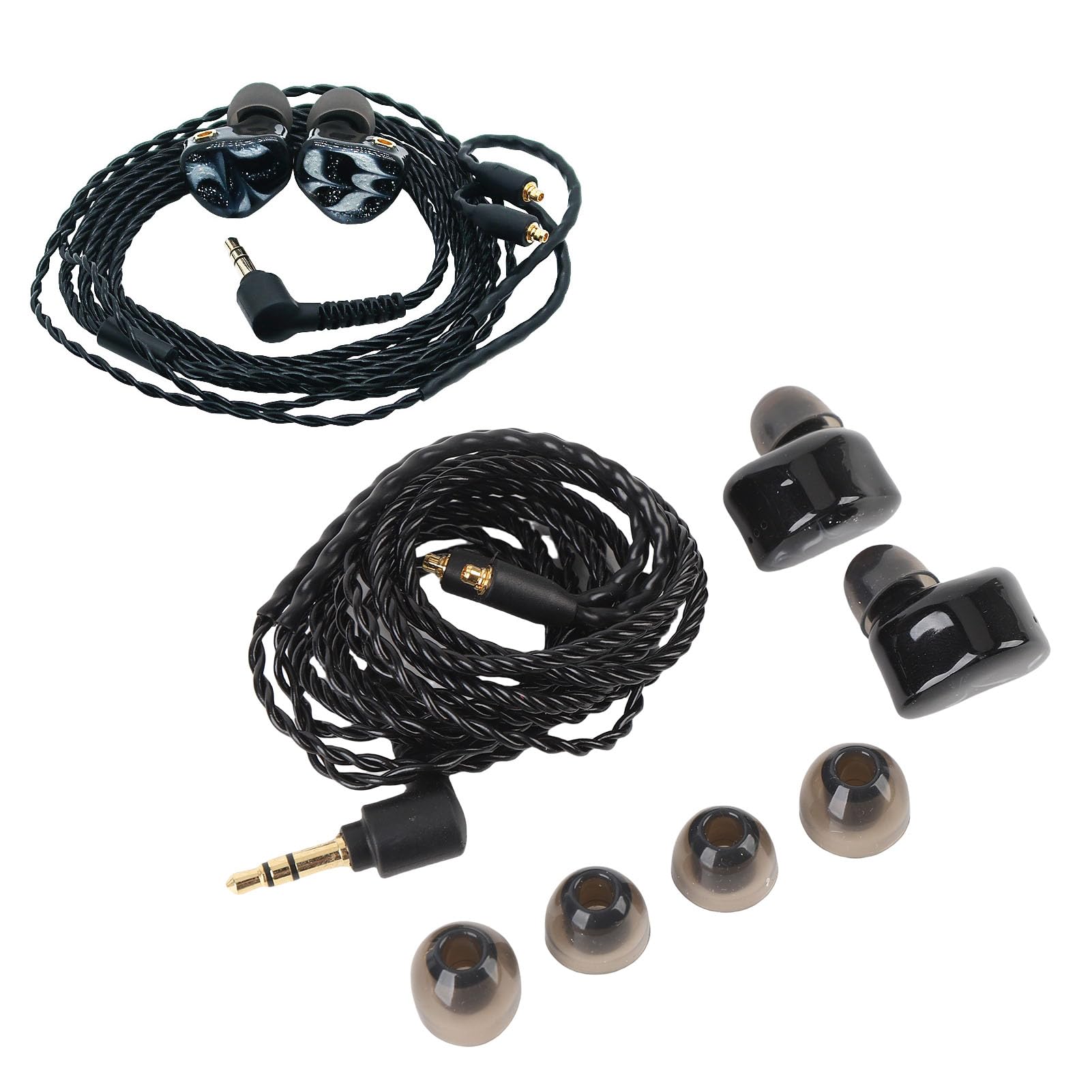 Jiawu Auricolari HiFi Stereo IEM con Riduzione del Rumore Isolante, Auricolari Cablati per Musicisti e Viaggiatori, Cavo OFC