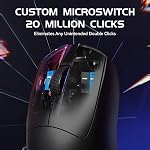 MAMBASNAKE M4 Souris de jeu sans fil, 52g Léger BT/2.4Ghz/Mouse de l'ordinateur filaire, PAW3311 24K DPI Capteur optique, 200h Durée de vie de la batterie, souris programmable pour PC/Win/Mac (Noir)