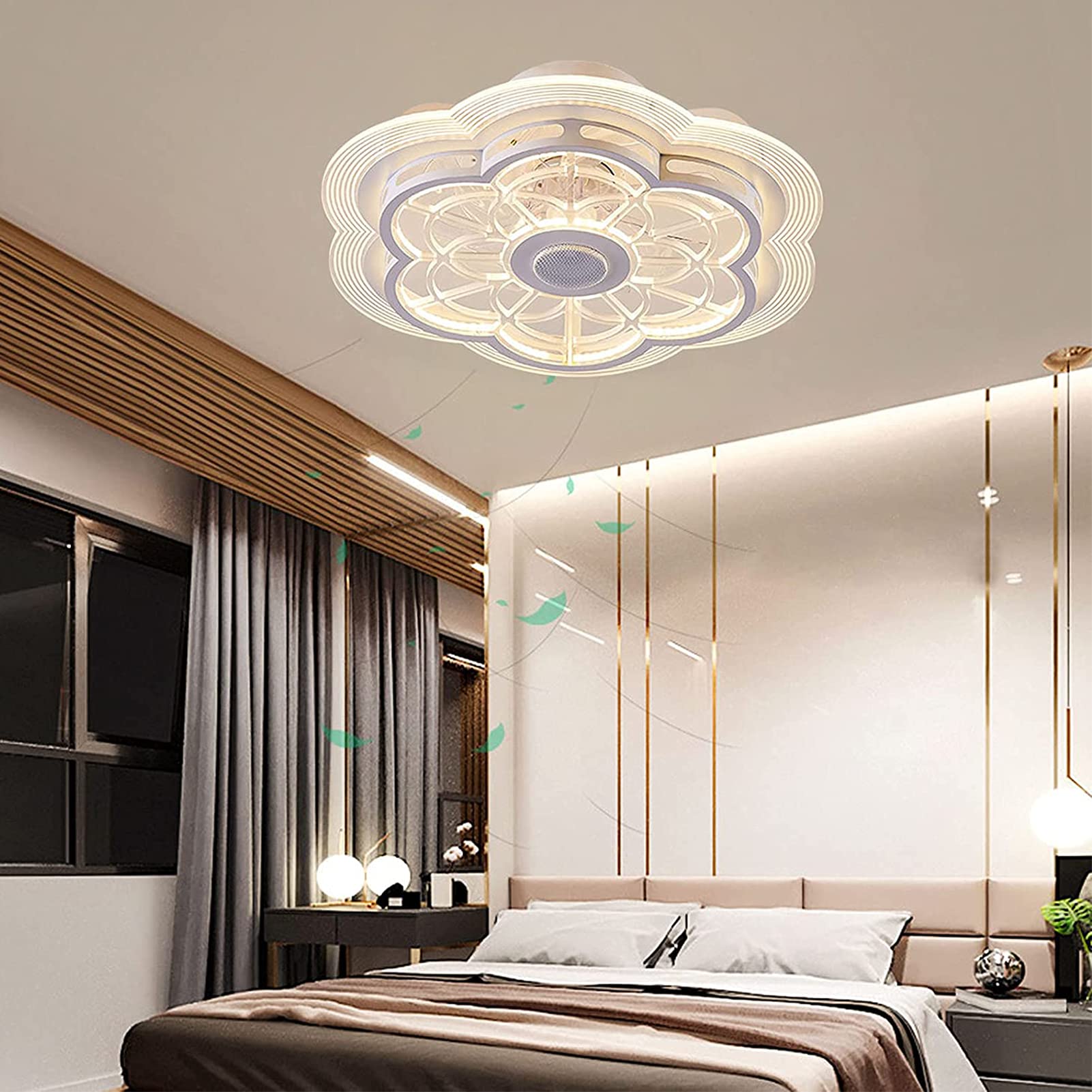 Ventilatore da soffitto con illuminazione a LED, lampada da soffitto con telecomando, dimmerabile,silenzioso, ventilatore a LED, per camera da letto,cameretta dei bambini,soggiorno,luce 50 W(stile 1