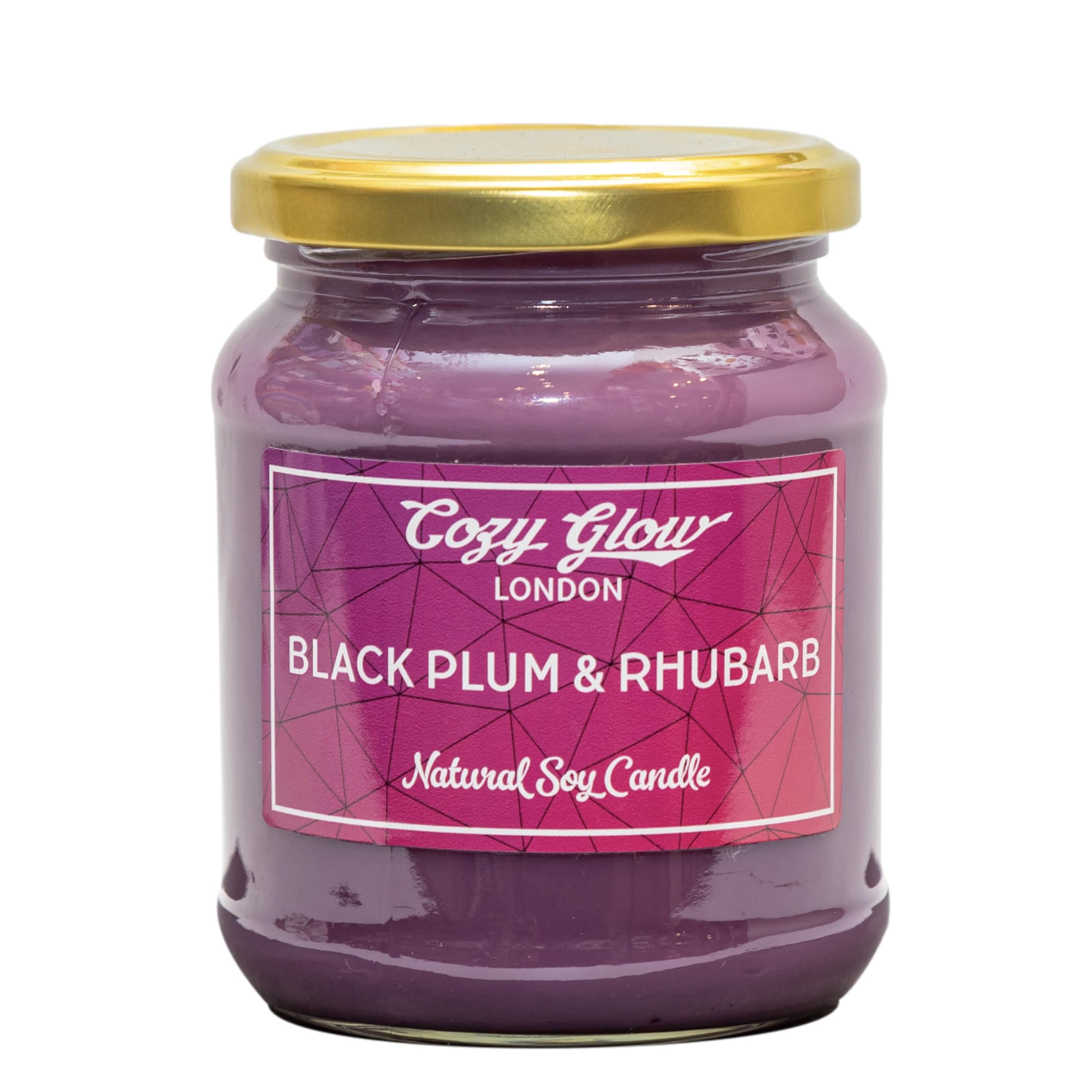 Cozy Glow Black Plum & Rhubarb Soy Candle | Long Lasting | Super Fruity Fragrance