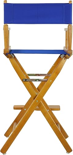 Miniatura 5 de Casual Home - Silla de director de 30 in, marco de roble miel con lienzo azul real, altura de la barra