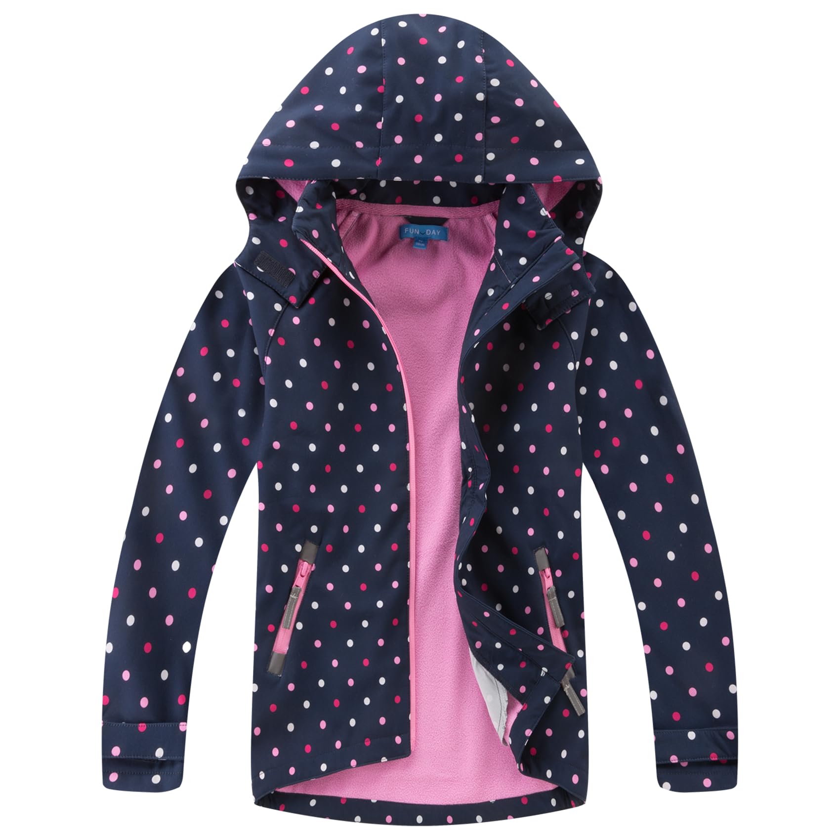 Coupe-vent pour garçons et filles, veste de pluie avec capuche doublée en polaire, manteaux de pluie pour enfants de 4 à 13 ans