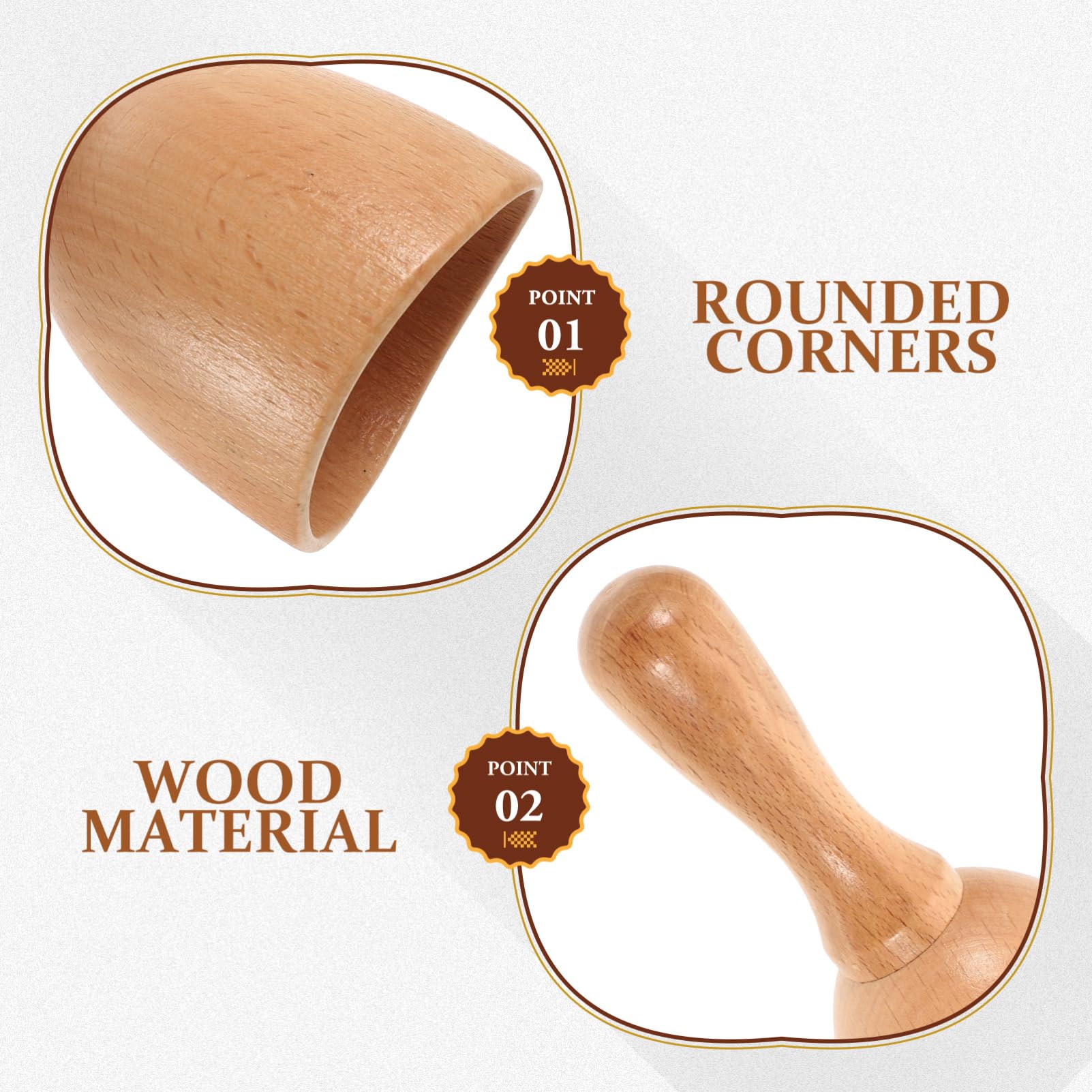 Mikikit Copa de Masaje de Madera para Maderoterapia Corporal Borde Liso y Diseño Único Adecuado para Yoga y Gimnasio