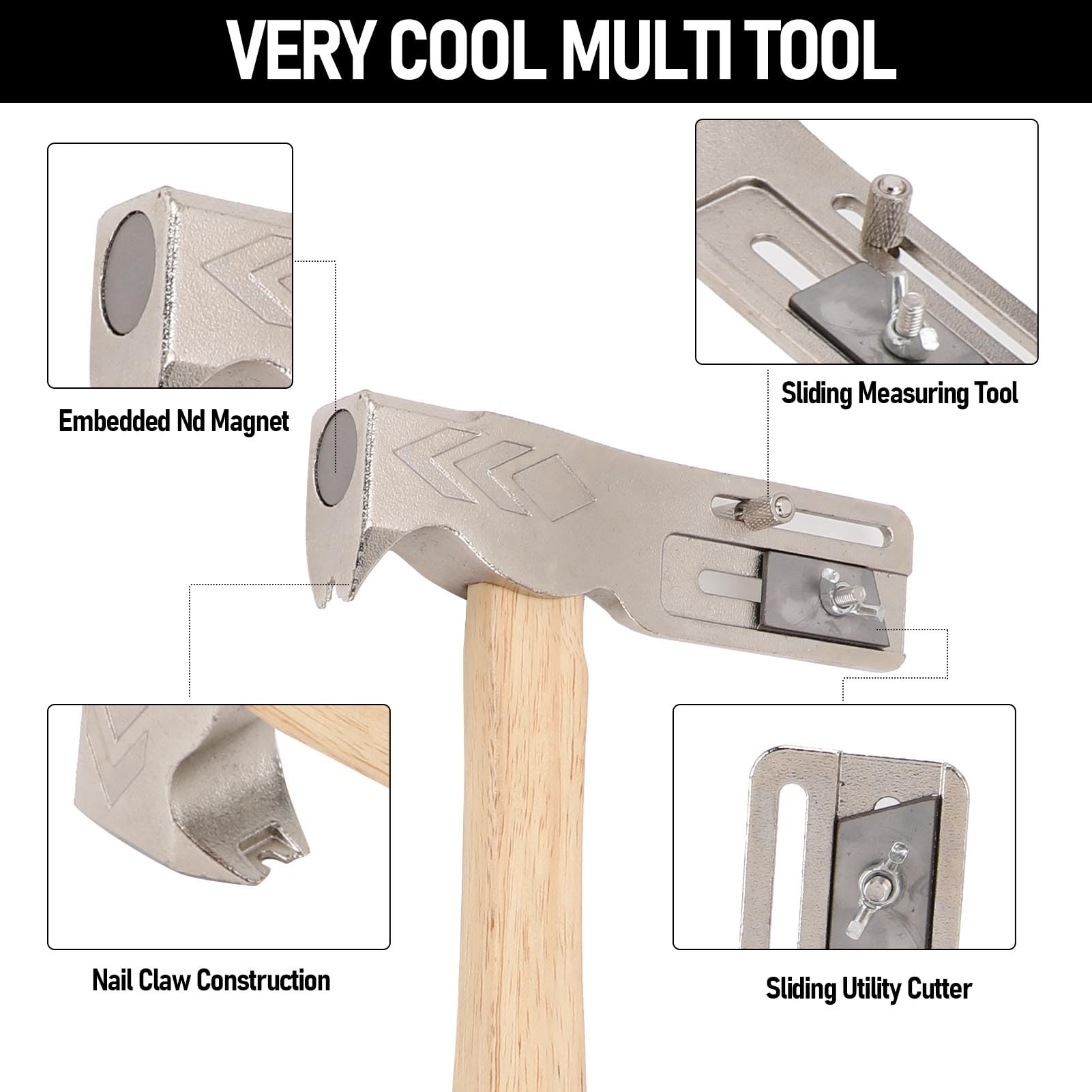 Generic Accaporto di Copertura a Magnete, Martello a Tetto Magnetico, Strumenti di Copertura Efficienti Rapida Installazione di Chiodi di Copertura e Cappelli in Feltro
