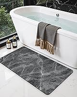 Vista 13 de DEXI Tapete de baño de 17 x 32 pulgadas, antideslizante, de secado rápido, súper absorbente, ultra delgado, tapete de baño de mármol, tapetes