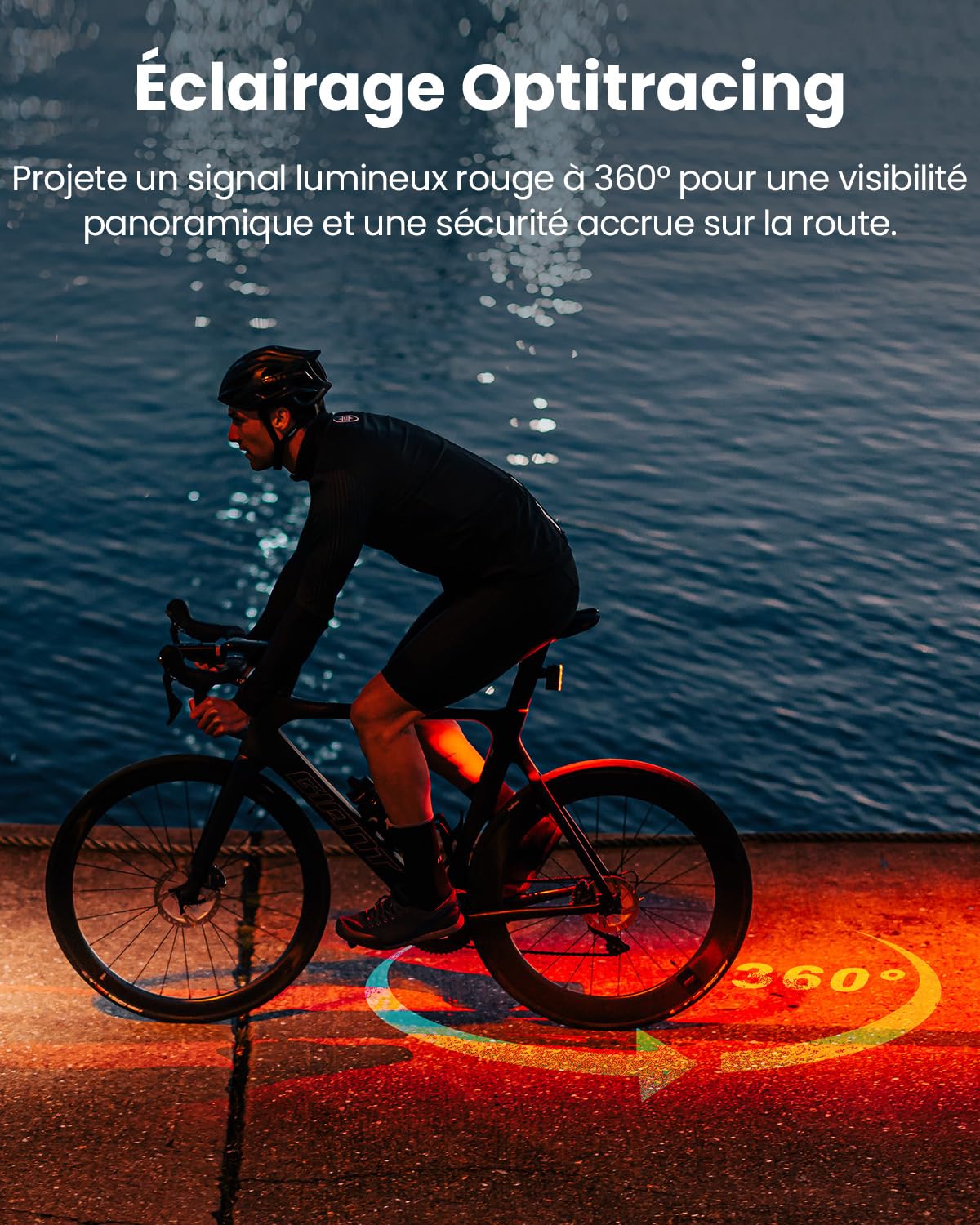 Feu arrière de vélo SEEMEE 300, 300 lumens, 5 Modes Nuit et Jour, capteur de freinage Intelligent, étanche IPX6, Rechargeable par USB-C, pour la Conduite de Nuit